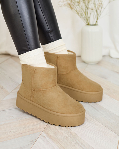 Royalfashion Világosbarna a'la platform női hócsizma Setolla