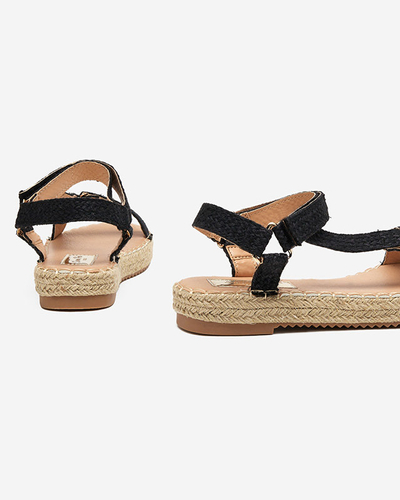 Umilla fekete női lapos szandál - Lábbeli