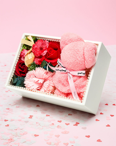 Royalfashion Flowerbox Virágok dobozban, mackóval