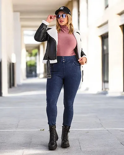Royalfashion Pamut plus size női treggings nadrág