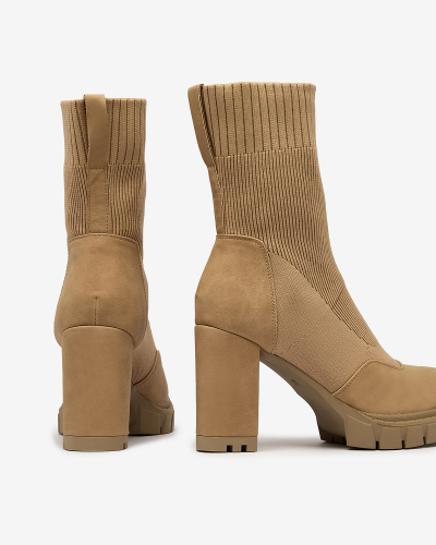 Royalfashion Női camel színű Flexi Booties