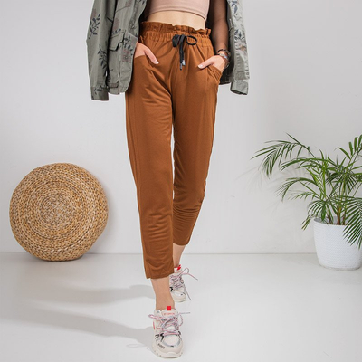 Női barna egyenes nadrág 7/8 - Ruházat