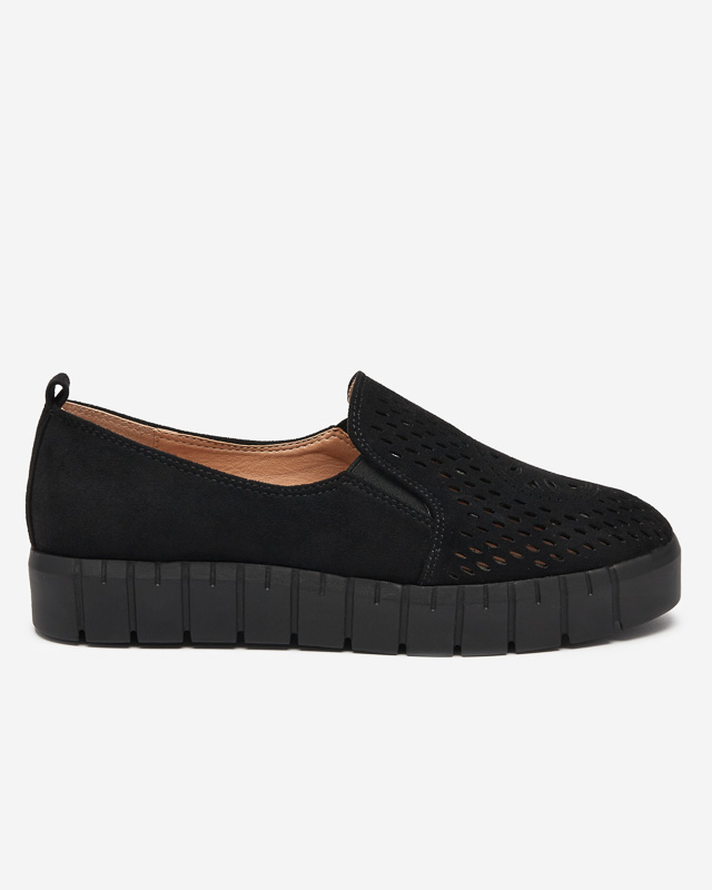 Női fekete áttört cipő Ihalmi - Lábbeli