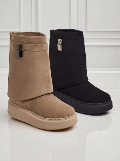 Rövid női hócsizma a'la Elizze, rögzíthető szárral