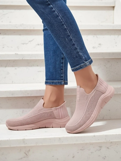 Apollo Rosa női sneakerek – rózsaszín slip-on szövetcipő lapos talpon
