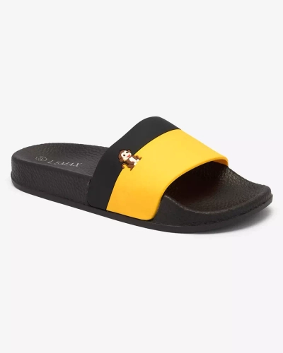 Royalfashion Sárga és fekete női gumitalpú flip-flop Lierigs