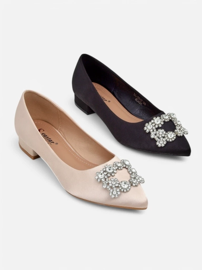 Royalfashion Női selyemhatású ballerina cipők csattal Legant