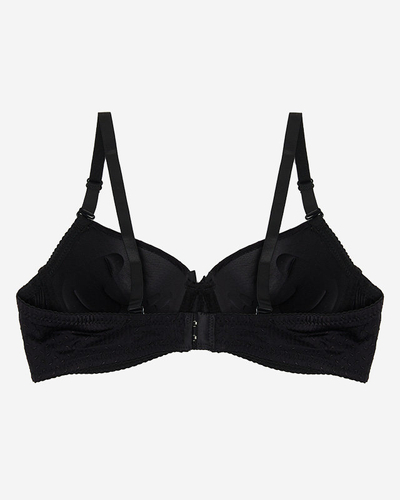 Fekete mintás női push-up melltartó - fehérnemű
