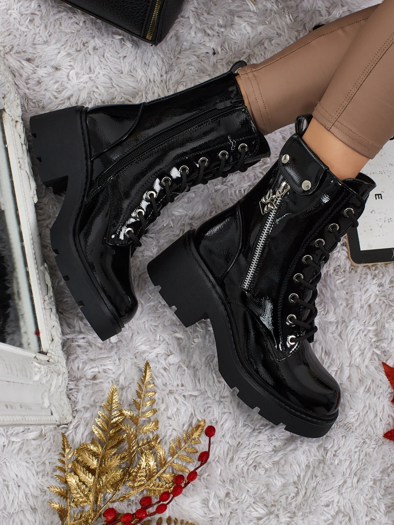 Seray lakkozott női worker bakancs