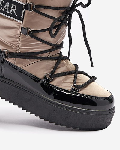 Női lakkozott hócsizma arany-rózsaszín színben Fursav- Footwear