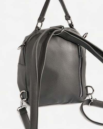 Royalfashion Szürke kis női ökobőr hátizsák