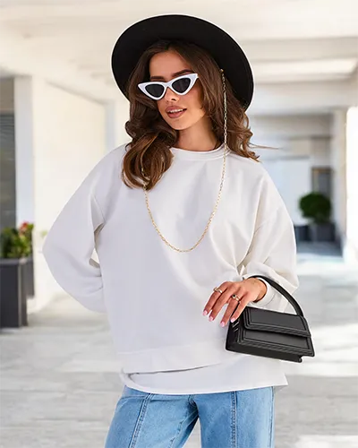 Royalfashion Női pamut vékony pulóver