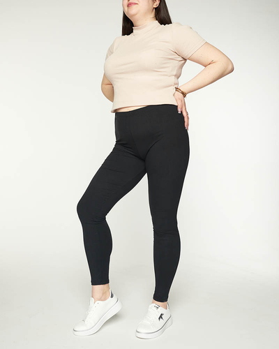 Klasszikus fekete női leggings PLUSZ MÉRET - Ruházat