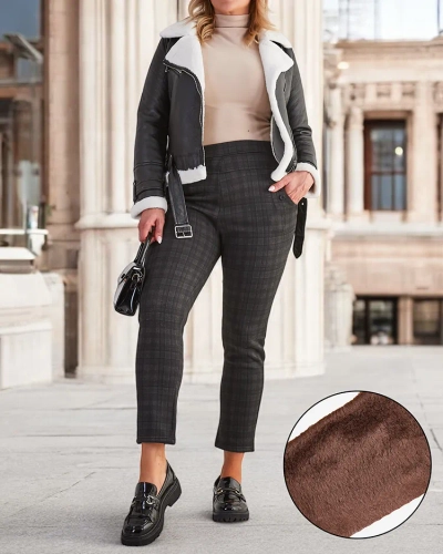 Royalfashion Melegített női teggings nadrág PLUS SIZE