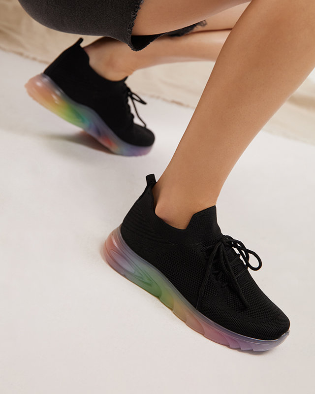 Fekete női sportcipő Afin színű talppal- Lábbeli