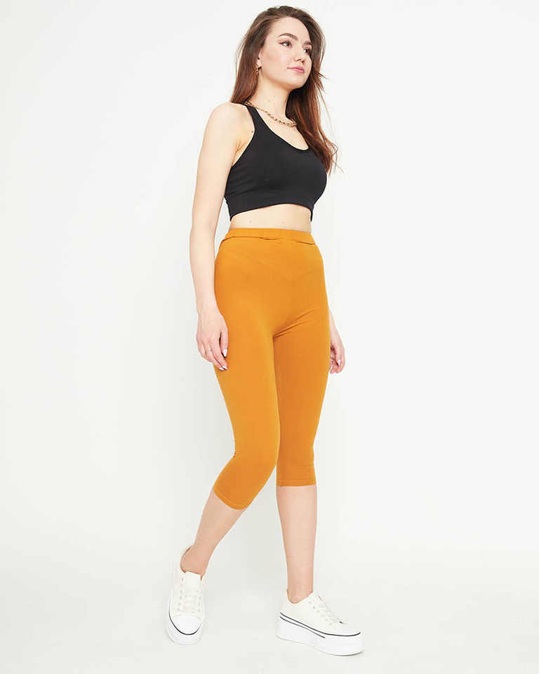 Mustár női 3/4 kerékpáros leggings - Ruházat