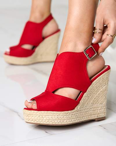 Piros eco velúr női ékszandál Devof - Footwear