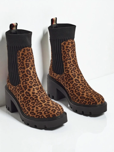 Mintás női bokacsizmák vastag sarokkal, öko velúrból Anthere