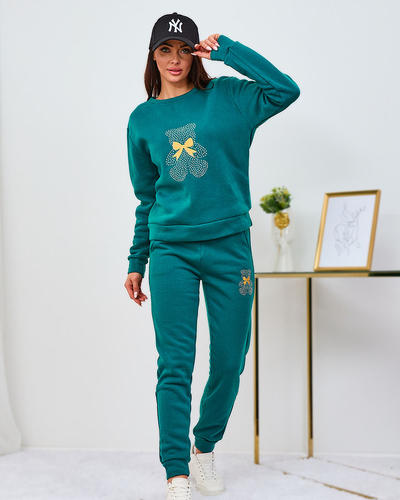 Royalfashion Zöld női szigetelt tréningruha szett nyomtatással