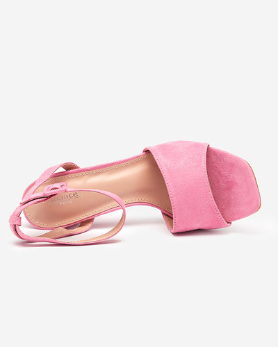 Rózsaszín női öko velúr szandál oszlopon Herra - Footwear