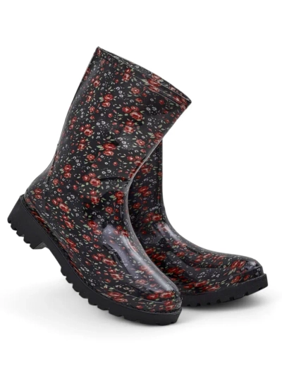 Fekete női magas szárú, csattal zárható lábszárvédő cipő Alecto- Footwear