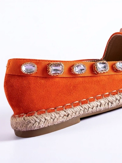 Narancssárga női espadrillák Wamba kristályokkal - Lábbeli