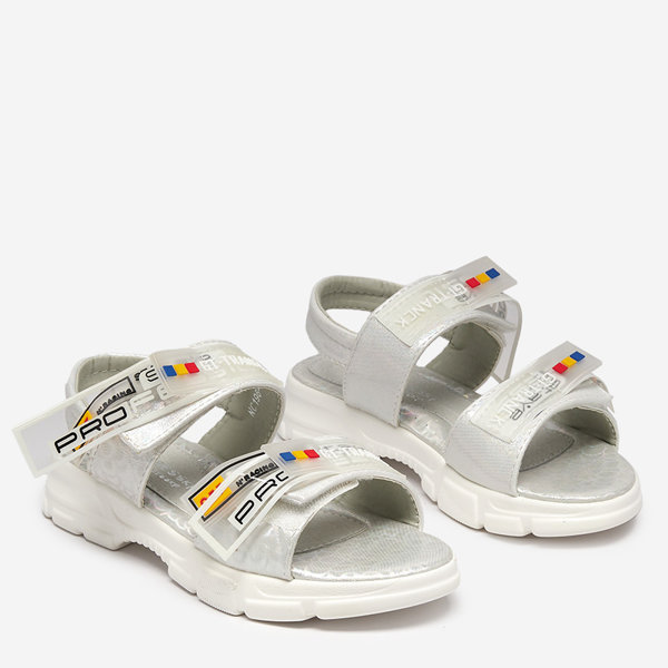 Fehér tépőzáras gyerekszandál Keris - Footwear