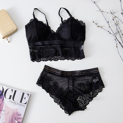 Fekete női fehérnemű szett csipkével - fehérnemű