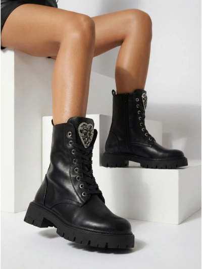 Luna női fekete bőr elegáns őszi bokacsizma