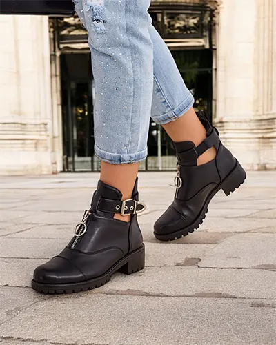 Royalfashion Női bokacsizma munkástípusú Komoves