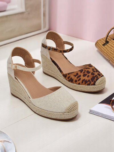 Aurelia Leopard Royalfashion női éksarkú cipő öko-bőr teve