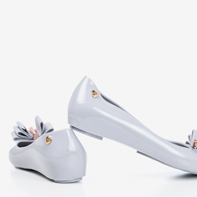 OUTLET Világosszürke melissa Tyrika íjjal díszítve - Cipő