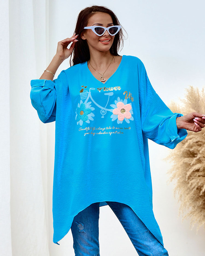 Royalfashion Hosszabb női print blúz