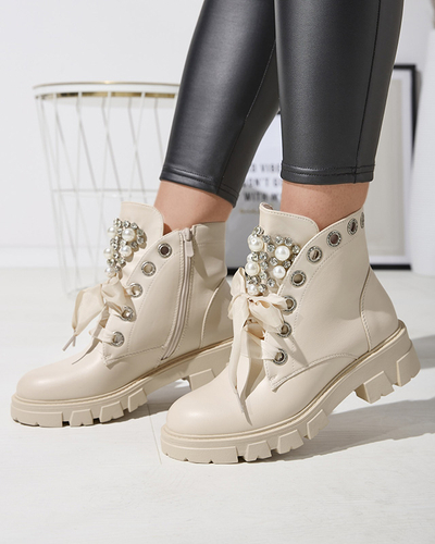 Bézs színű női bagger cirkó és gyöngy Reia -