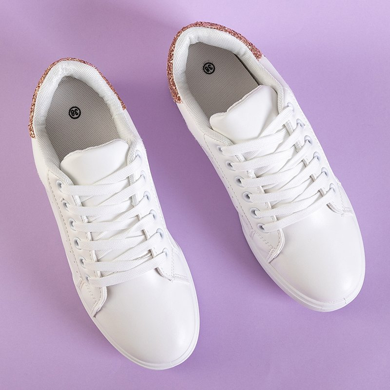 OUTLET Női fehér sportcipő rózsaszín betéttel Brasqe - Lábbeli