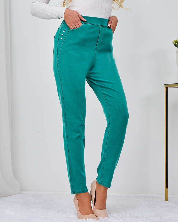 Royalfashion Női treggings tenger színben PLUS SIZE