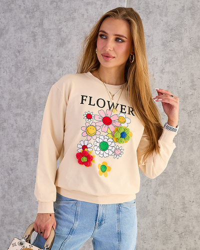 Royalfashion Női pamut vékony nyomtatott pulóver