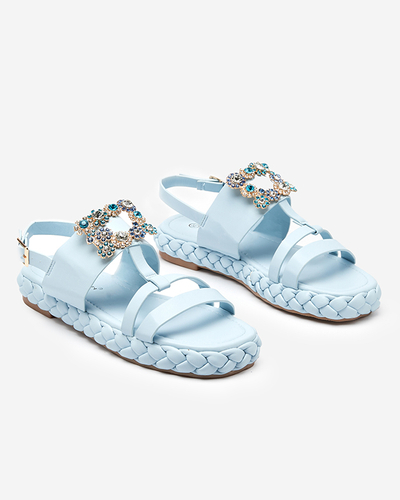 OUTLET Női kék szandál dekoratív Govy-Footwear csattal
