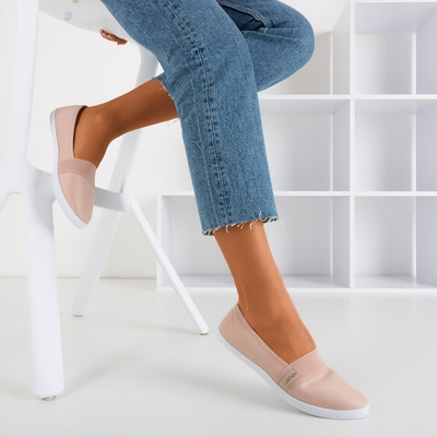 OUTLET Világos rózsaszín cipők csúsznak a Spoulia - lábbeli