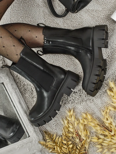 Magas szárú női öko bőr bokacsizma Dorvella