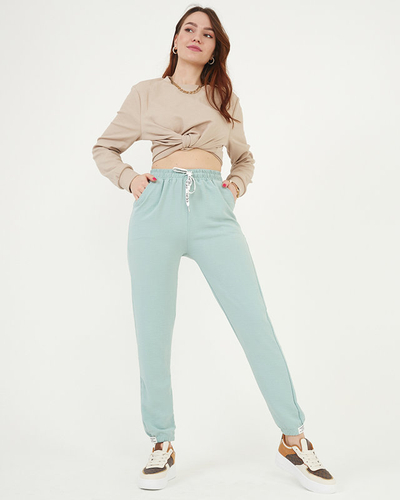 Női zöld szövet nadrág - Ruházat