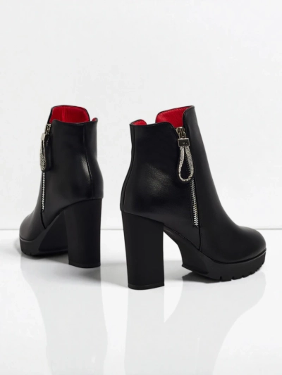 Marellin női eco bőr bokacsizma vastag sarokkal