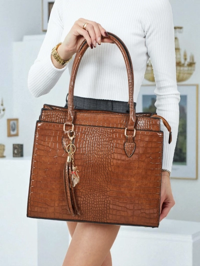 Seraphyne női shopper táska, öko bőrből, dombornyomással