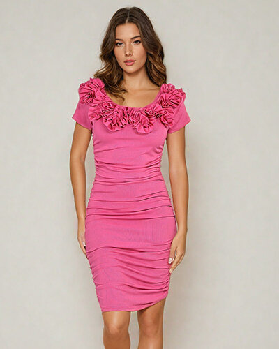 Royalfashion Gyűrött női miniruha