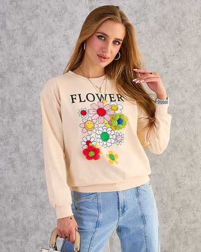 Royalfashion Női pamut vékony nyomtatott pulóver