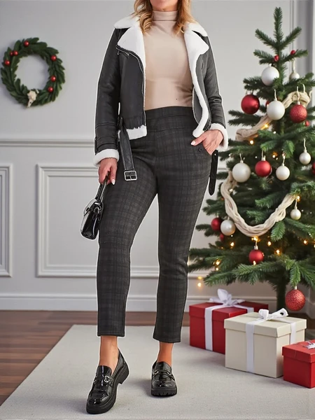 Royalfashion Melegített női teggings nadrág PLUS SIZE