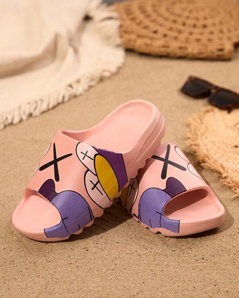 OUTLET Rózsaszín női gumipapucs Pfizz nyomattal - Lábbeli