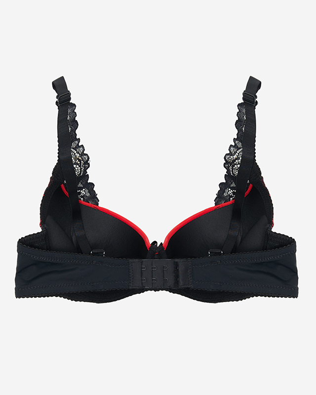 Piros női melltartó fekete csipkével - Fehérnemű