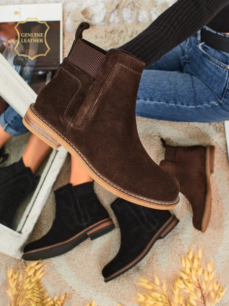 Altesse Sötétbarna Velúr Bokacsizma