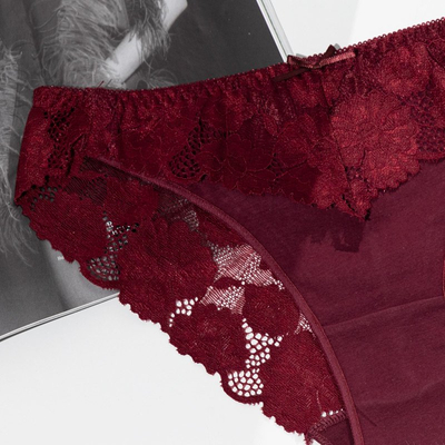 Női barna bugyi csipkével - Fehérnemű